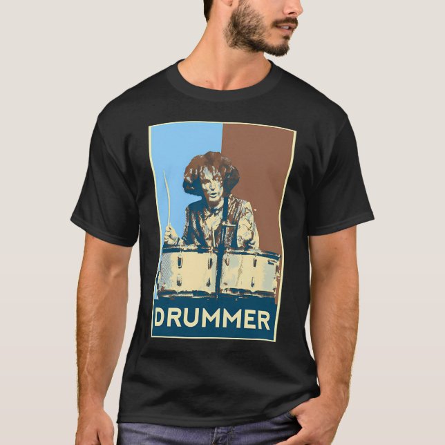 Ginger Baker Drummer Pop Art T-Shirt (Front)