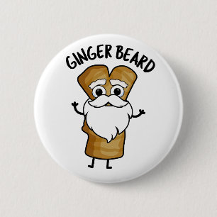 Ginger Beard Funny Gingerbread Food Pun 6 Cm Round Badge