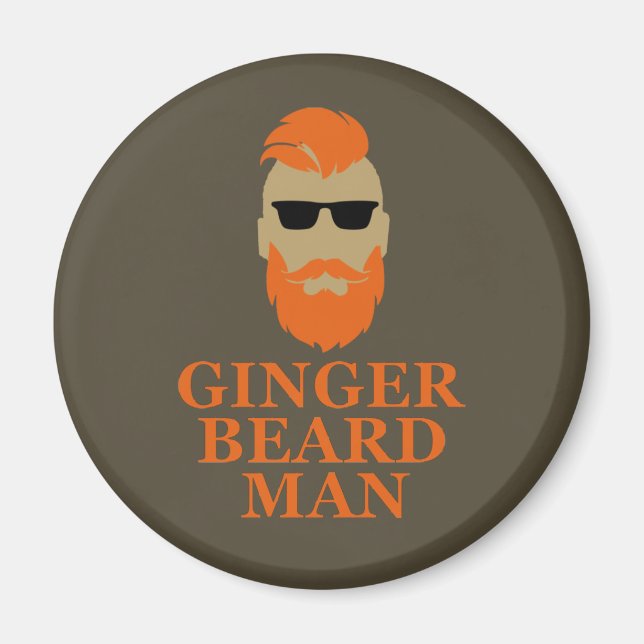 ginger beard man beraded men magnet (Front)