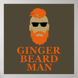 ginger beard man beraded men poster