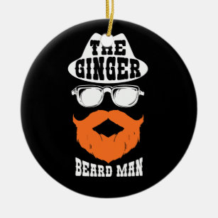 Ginger Beard Man Funny Redhead Irish Bearded Men Ceramic Tree Decoration