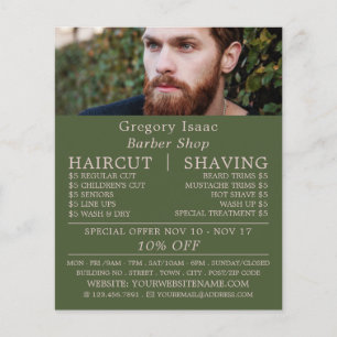 Ginger Beard Model, Men's Barbers Advertising Flyer