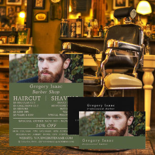 Ginger Beard Model, Men's Barbers Business Card