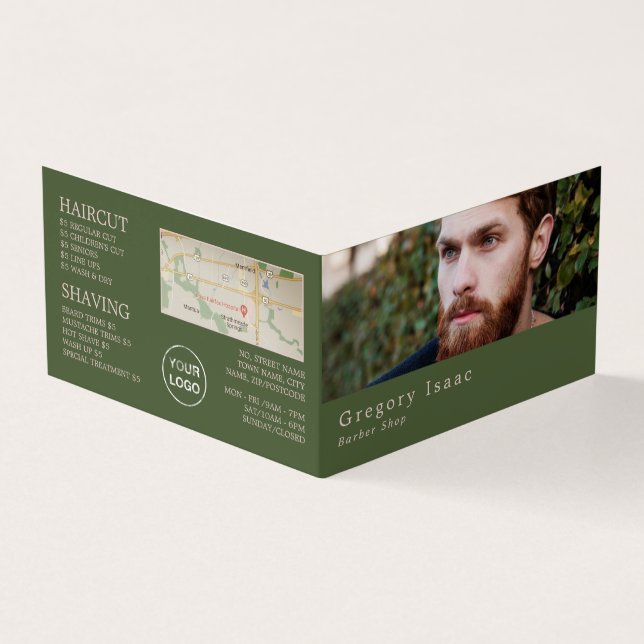 Ginger Beard Model, Men's Barbers, Loyalty Card, Business Card (Outside)