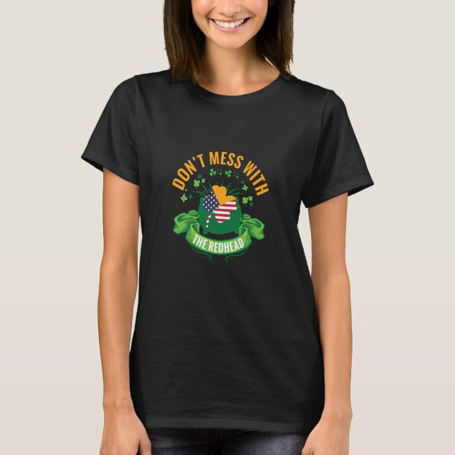 Ginger Beard Redhead Irish Bearded St Patricks Day T-Shirt (Front)