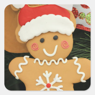 Ginger bread brownie square sticker