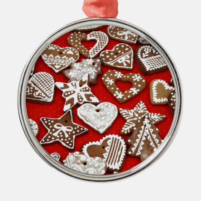 Ginger Bread Cookies Metal Tree Decoration (Front)