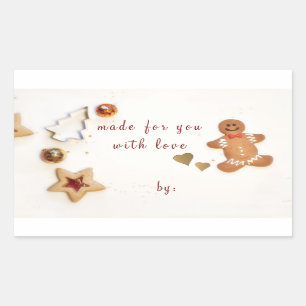 Ginger Bread Man Christmas Baking Gift Giving Rectangular Sticker