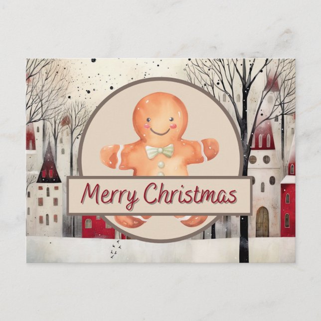 Ginger Bread Man Holiday Postcard (Front)