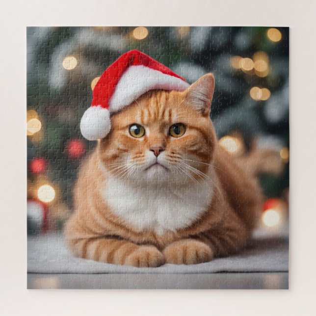 Ginger British Shorthair Christmas Jigsaw Puzzle (Vertical)