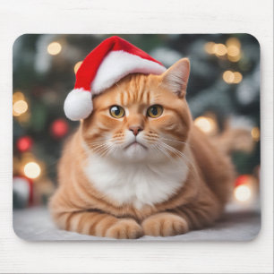 Ginger British Shorthair Christmas Mouse Mat