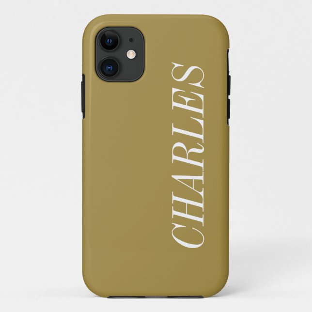 Ginger Brown Solid Colour | Minimalist Name Case-Mate iPhone Case (Back)