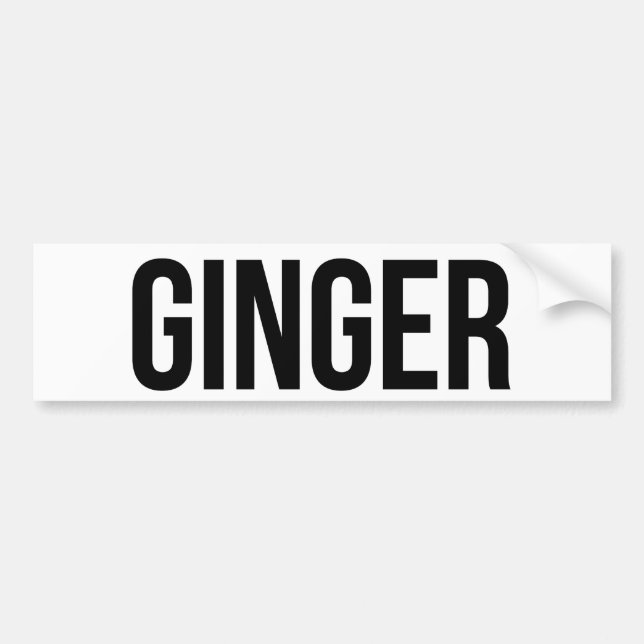 Ginger Bumper Sticker (Front)