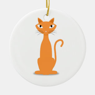 Ginger Cat Ceramic Tree Decoration