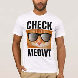 GINGER CAT CHECK MEOWT T-Shirts Tees