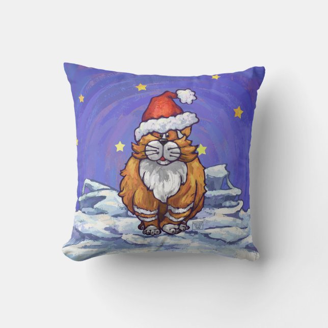 Ginger Cat Christmas Cushion (Front)