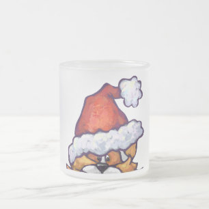 Ginger Cat Christmas Frosted Glass Coffee Mug