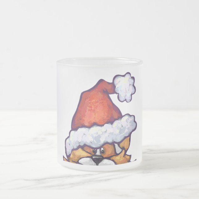 Ginger Cat Christmas Frosted Glass Coffee Mug (Center)