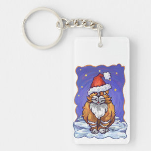 Ginger Cat Christmas Key Ring