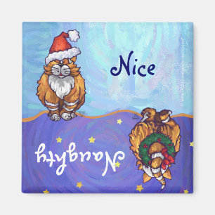 Ginger Cat Christmas Magnet