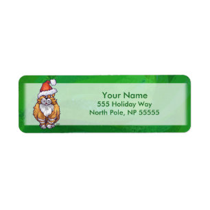 Ginger Cat Christmas On Green