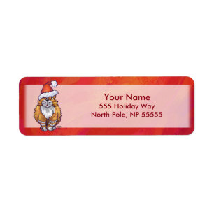 Ginger Cat Christmas On Red