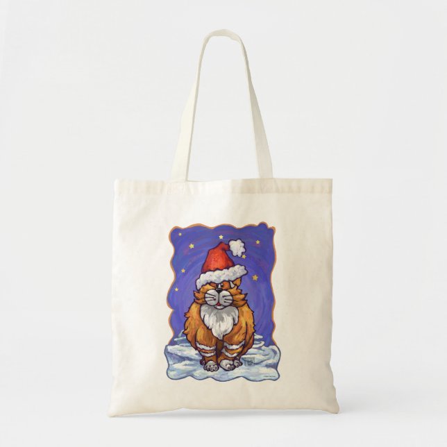 Ginger Cat Christmas Tote Bag (Front)