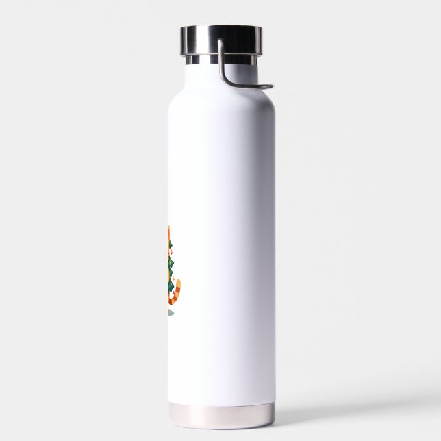 Ginger Cat Christmas Tree Cute Xmas 2 Water Bottle (Left)