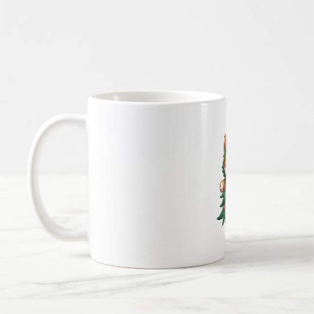 Ginger Cat Christmas Tree Cute Xmas 3 Coffee Mug (Left)