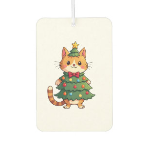 Ginger Cat Christmas Tree Cute Xmas 4 Car Air Freshener