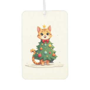 Ginger Cat Christmas Tree Cute Xmas Girls Kids Tod Car Air Freshener