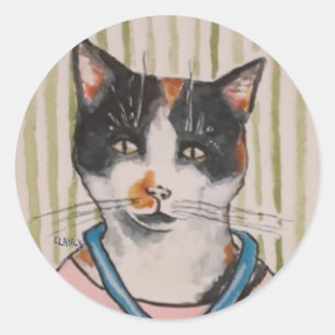 Ginger Cat Classic Round Sticker