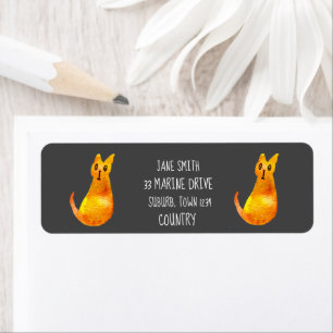 Ginger cat cute watercolor illustration art