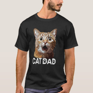 Ginger Cat Dad Funny Cat Father Meow Kitty Daddy K T-Shirt
