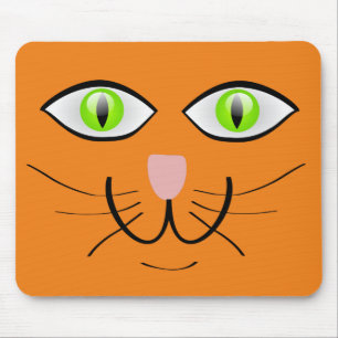 GINGER CAT FACE MOUSEPAD