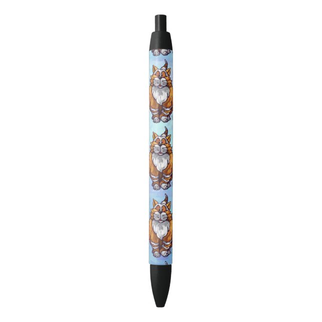 Ginger Cat Gifts & Accessories Black Ink Pen (Front Vertical)