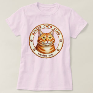Ginger Cat 'Ginger Cats Club', red colored cat  T-Shirt