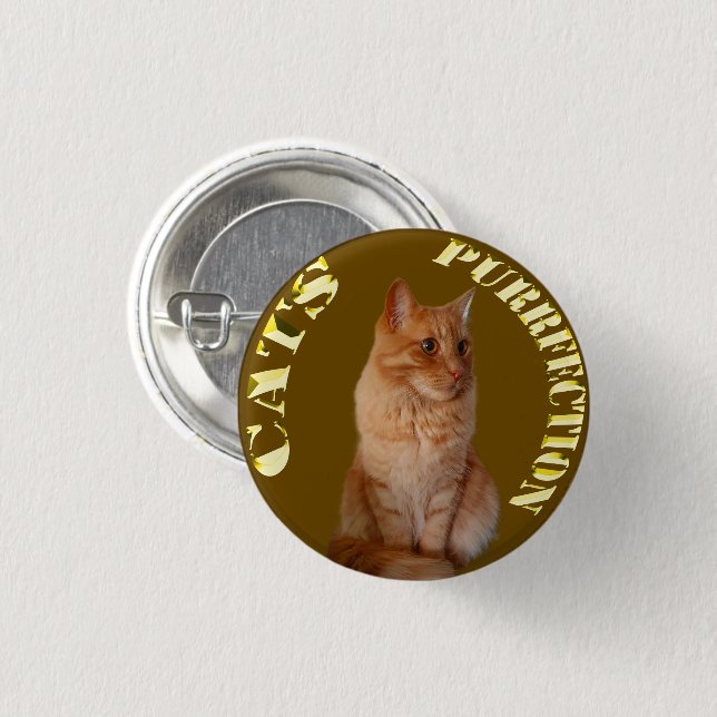 Ginger Cat Gold Coin, Round Badge (Front & Back)