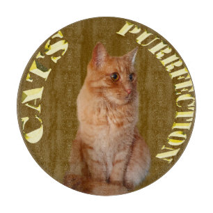 Ginger Cat Gold Coin, Round Chopping Board