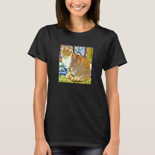 Ginger Cat Illustration A Family Pet T-Shirt