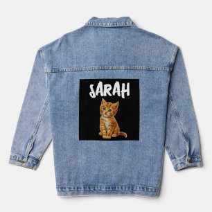 GINGER CAT KITTEN PERSONALIZED Denim Jean Jacket