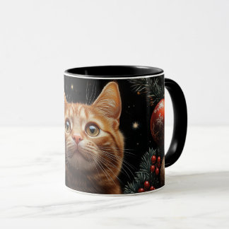 Ginger Cat Lovers Christmas Gift Mug for Mum, Dad