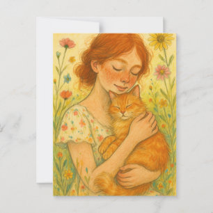 Ginger Cat Mum Orange Tabby Cats                   Postcard