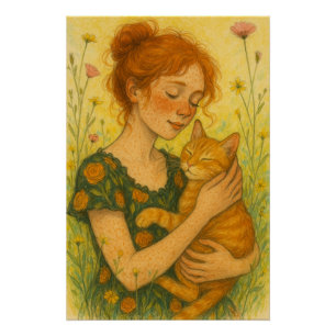 Ginger Cat Mum Orange Tabby Cats Poster