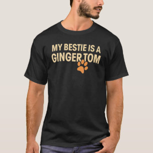 Ginger Cat 'my Bestie Is A Ginger Tom' Retro Cat T-Shirt
