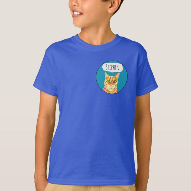 Ginger cat name tee shirt kids (Front)