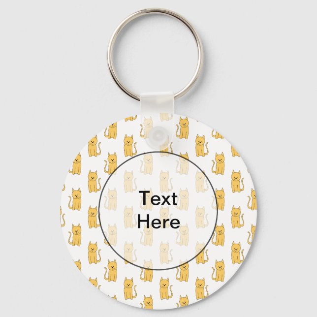 Ginger Cat Pattern. Key Ring (Front)