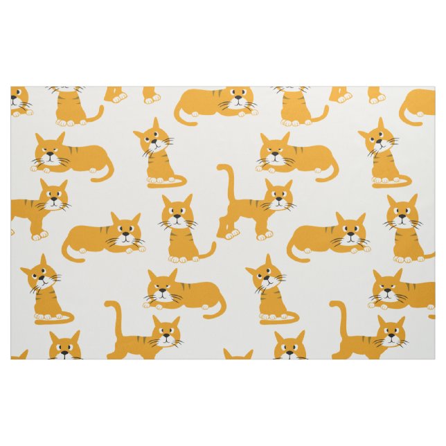 Ginger Cat Poses Fabric (Fat Quarter)