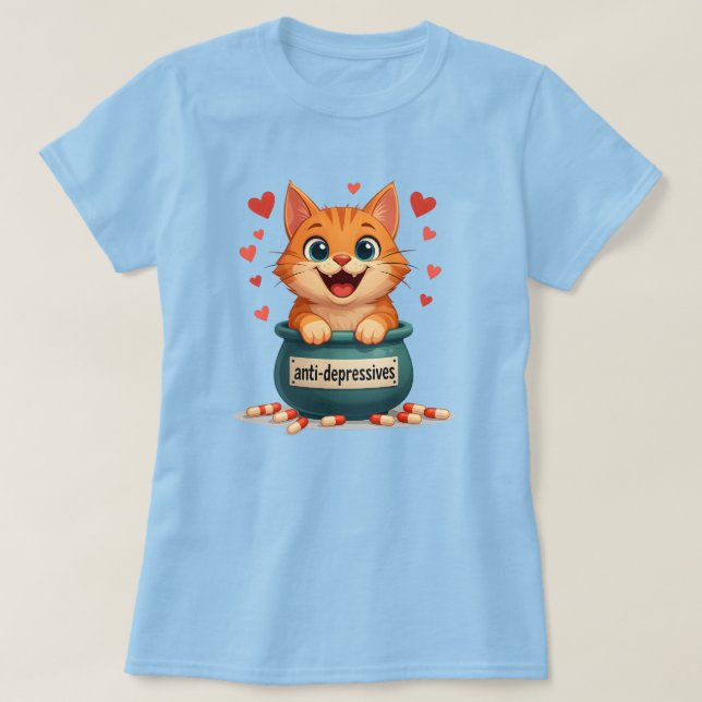 Ginger cat, red coloured cat  T-Shirt (Design Front)