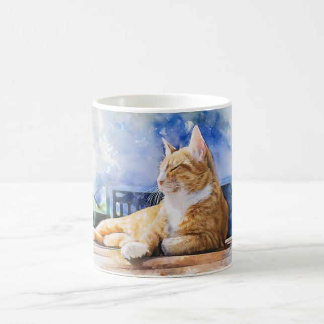 Ginger Cat Relaxing Classic Mug (Center)